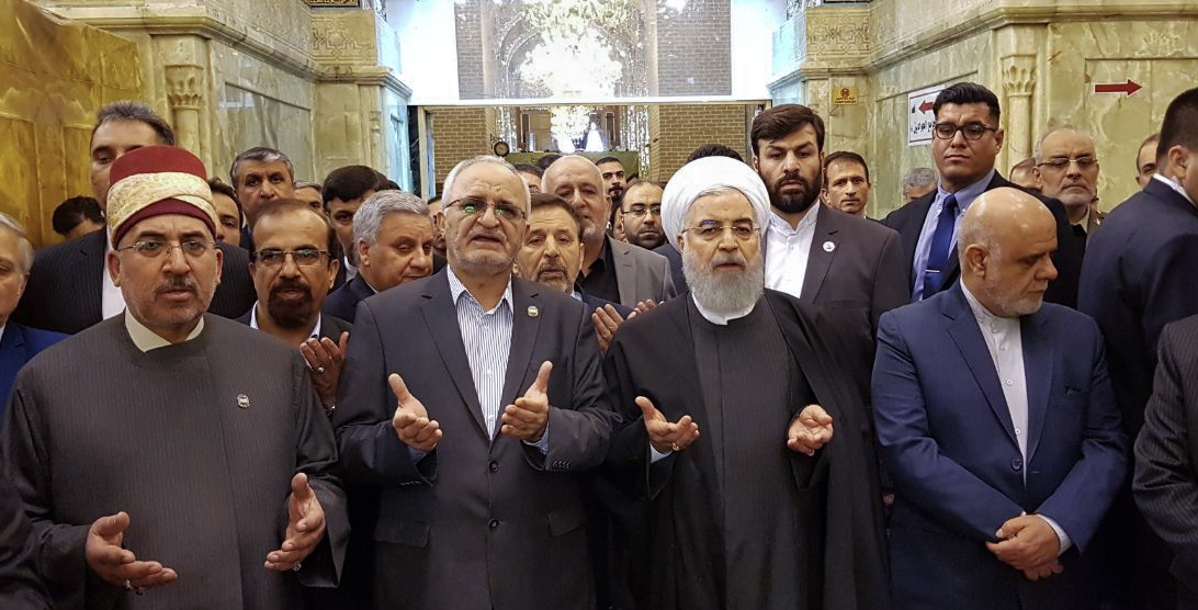 عکس/ تشرف روحانی به حرمین شریفین امام کاظم و امام جواد
